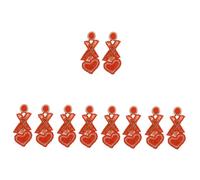 HZCVSG 2 Pairs Valentine's Day Girls' for Drop Heart Shaped Wedding Jewelry Sequin Vintage Earrings Metal Pendant Bead