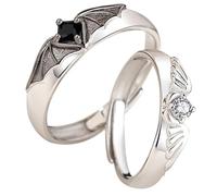 HZCVSG 2 Pairs Wing Rings Women Adjustable Open Statement Ring Elegant Angel Demon Teens and Chic Fashion Accessories for Every Occasion