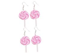 HZCVSG 8 Pcs Large Dangle Ear Decorations Polymer Clay Lollipop Turquoise Hoop for Women Creative Earrings Thick Circle Cane