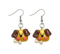 HZCVSG Adorable Cartoon Animal Resin Earrings Resin Cat Dog Rabbit Bear Cow Ear Hook