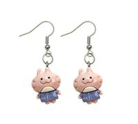 HZCVSG Adorable Cartoon Animal Resin Earrings Resin Cat Dog Rabbit Bear Cow Ear Hook
