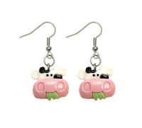 HZCVSG Adorable Cartoon Animal Resin Earrings Resin Cat Dog Rabbit Bear Cow Ear Hook