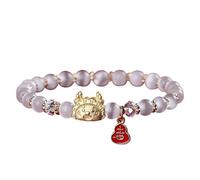 HZCVSG Agate Bracelet Feng Shui Wealth Bracelet Animal Auspicious Golden Jiaozi Dumpling Dragon Talisman for 2024 Decor Chakra Gems Crystal Bangle Prosperity Money Luck/2129