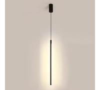 HZCVSG Black Metal Linear Pendant Light Long Tube Hanging Lamp Bedroom Nightstand Fixture Living Room Chandelier Stylish Ceiling for Home Decor