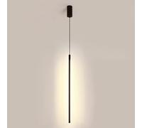 HZCVSG Black Metal Pendant Light Linear Hanging Chandelier for Bedroom & Living Room Stylish Long Tube Ceiling Fixture Contemporary Nightstand Lamp