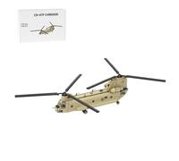 HZCVSG CH-47F Chinook Scale Kit, MOC-217684 US Army Heavy Duty Transport Helicopter in Khaki, with Double Rotors Opening Doors, 2061 Pieces Model for Adults