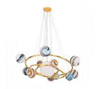HZCVSG Creative Wandering Earth Planet Chandelier,G9 Nordic Chandelier Children's Room,Living Dining Room Bar Bedroom Light-Planetary Hanging Line 13 Heads
