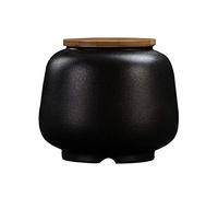 HZCVSG Cremation UrnsFor Ashes Funeral urn Cremation urns For a small amount of human ashes ceramic pot Ceramic material Sealed against moisture Beautiful souvenir (Color : Black) Good times