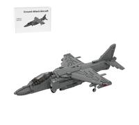 HZCVSG Fighter Jet Construction Kits Adults, AV-8B Harrier II Model Kit in Scale - Single Engine Ground Attack Plane as Decorative Object for Military Fans (Dark Grey/1490 Pieces)