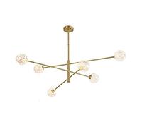 HZCVSG Nordic Full Copper Chandelier,For Living Dining Room Light,Creative Gypsophila Glass Magic Beans Chandelier, Bedroom Light