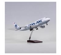 HZCVSG Scale 47cm Airplane 747 B747 Aircraft PAN AM Airline Model And Wheel Diecast Resin Plane(No light)