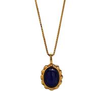 HZCVSG Sterling Silver Oval Lapis Lazuli Pendant Necklace - Elegant Gift for Women, Girls and Adults