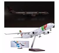 HZCVSG TAP Airliner A330 With Wheels And Lights 19.5" Aviation Assembled Aircraft Model Passenger Airplane Simulation Civil Gift Decoration(Upgraded)