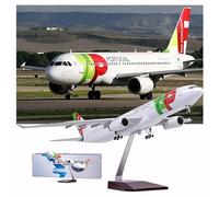 HZCVSG TAP Airliner A330 With Wheels And Lights 19.5" Aviation Assembled Aircraft Model Passenger Airplane Simulation Civil Gift Decoration(Normal)