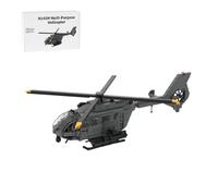 HZCVSG UH-72B/H145M Multi-Purpose Kit Military Combat Helicopter in Grey with Rotating Rotor, Opening Cockpit Doors, Machine & Landing Stand