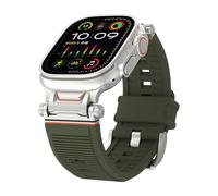 HZCVSG Ultra Band Men’s Rugged Luxury Silicone Watch Strap with Metal Connectors for iWatch Ultra and Series 44mm, 45mm, 42mm, 46mm (5.7" - 9.0")