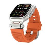 HZCVSG Ultra Band Men’s Rugged Luxury Silicone Watch Strap with Metal Connectors for iWatch Ultra and Series 44mm, 45mm, 42mm, 46mm (5.7" - 9.0")