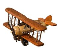 HZCVSG Vintage Handmade Wooden Airplane Model - Retro Desktop Decor, Scale Aircraft Statue, Unique Home Ornaments, Great Gift for Aviation Enthusiasts