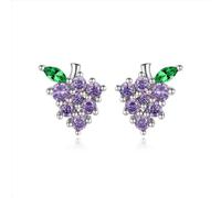 HZCVSG Vintage Purple Grape Stud Earrings For Women Young Party