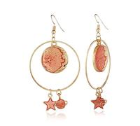 HZCVSG Women Planet Star Moon Pendant Earring Ear Hook Accessoriespink