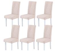 HZDHCLH Chair Covers Slipcovers 4/6 PCs Stretch Removable Washable Short Dining Chair Protector Cover Seat for Hotel,Dining Room,Ceremony（Ash streak,6 PCS）