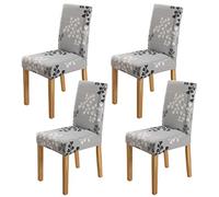 HZDHCLH Chair Covers Slipcovers 4/6 PCs Stretch Removable Washable Short Dining Chair Protector Cover Seat for Hotel,Dining Room,Ceremony(Autumn leaves,4 PCS)