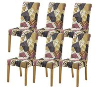HZDHCLH Chair Covers Slipcovers 4/6 PCs Stretch Removable Washable Short Dining Chair Protector Cover Seat for Hotel,Dining Room,Ceremony (Follow heart,6 PCS)