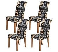 HZDHCLH Chair Covers Slipcovers 4/6 PCs Stretch Removable Washable Short Dining Chair Protector Cover Seat for Hotel,Dining Room,Ceremony (Bach,4 PCS)