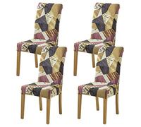 HZDHCLH Chair Covers Slipcovers 4/6 PCs Stretch Removable Washable Short Dining Chair Protector Cover Seat for Hotel,Dining Room,Ceremony (Follow heart,4 PCS)