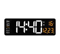 HZDHCLH Large Digital Wall Clock with Remote Control, 16" LED Large Display Alarm Clock with Date/Day/Temperature/Timer for Home, Bedroom, Kitchen, Gym and Office