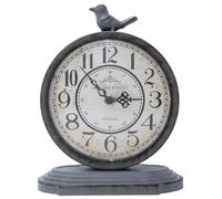 HZDHCLH Vintage Table Clock 23cm Silent Non Ticking Artistic Bird Mantel Clock Suitable For Home Office Decoration(dark gray)