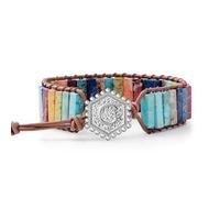 HZDK 7 Chakra Bracelets for Women beaded bracelets for women Leather Wrap Healing Bead Bracelet Women Boho Friendship Jewelry, M, no gemstone