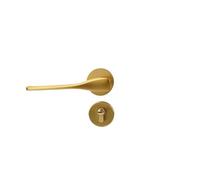 HZDXWXOJ Bedroom Brass Silent Door Lock Inside The Door Modern Split Door Lock Simple Golden Solid Wood Door Lock(FT 02 split lock 02)