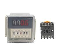HZDXWXOJ Digital LED Programmable Timer Relay Switch DH48S-1Z 0.01S-99H99M Socket Base AC/DC 12V 24V 36V 110V 220V 380V Delay Timer(DCAC12V)