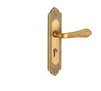 HZDXWXOJ European Style Indoor Door Lock Magnetic Silent Bedroom Door Lock Conjoined Lock Handle Lock Bronze Wooden Door Lock(E yellow bronze)