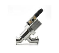 HZDXWXOJ KF16 KF25 KF40 KF50 SS304 Stainless Steel L-Type Y-Shaped Pneumatic Angle 24/220V Baffle Valve(24V-KF16)