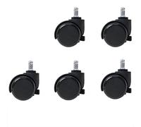 HZEPDVT Black Self-locking Wheel Spring Universal Wheel Plug-in Brake Wheel Fixed Pulley Study Chair Automatic Locking Five-piece Set