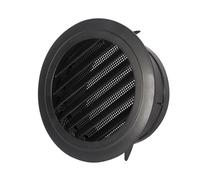 HZEPDVT Central Air-conditioning Black Louver Cover Round ABS Fresh Air Exhaust Vent Decorative Cover Oblique Leaf Dense Mesh Air Outlet 1piece(100mm (4 inch))