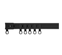 HZEPDVT Self-adhesive Ceiling Or Wall Curtain Track Easy To Install No Drilling Required Silent Track With Rollers And Closure 110cm (43.3in)(100cm(39.4in),Side mount)