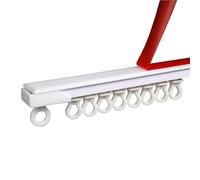 HZEPDVT Stick-on Curtain Track With Pulleys And Closures Screw-free And Easy To Install Single Track Sliding Rod For Room Divider Curtains(90cm(35.4in),Top mount)