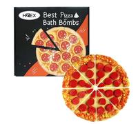 HZEX Pizza Bath Bombs Set of 8 Slices - Large Fizzies for Relaxing Bubble Bath, Handmade Spa Gift for Women, Men & Kids - Fun Pizza-Shaped Aromatherapy Bath Bomb Gift Set