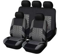 HZEXTKWD 5 Pcs Car Seat Covers Full Set For Hyundai ix35 2012 2013 2014 2015 2016 2017,Auto PU Seat Cover Front Rear Cushions Protectors Custom Breathable Interior Accessories,B/Gray