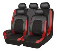 HZEXTKWD Car Seat Covers Full Set Custom For WEY Coffee 01 Coffee 02 V71-V61，5-seater PU Seat Cover Cushion Front Rear Seat Protectors Auto Breathable Accessories,C/Red