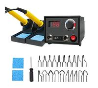 hzexun 30W Pyrography Machine Adjustable Temperature Control Upgraded Wood Burning Kit with 2 Pen and 23pcs Wire Tips for Wood Leather and Gourd