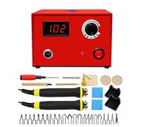 hzexun 50W Wood Burning Kit Professional Wood Pyrography Burners Machine with 23pcs Wire Tips for Wood Leather and Gourd Crafts (UK Plug, 220V)