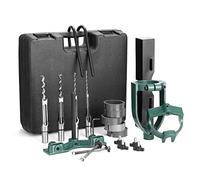 hzexun Mortising Attachment for Drill Press, Bench Drill Locator Set for Mortising Chisels Drilling Machine, Square Hole Hollow Chisel Mortiser Drill Bit for Woodworking, Mortise and Tenon Joint Tools