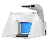 hzexun Portable Airbrush Paint Spray Booth Kit with 3 LED Lights Turn Table and Filter Hose for Model Cake Craft Nail Toy Part Filter Hose Airbrush Spray Booth Kit for Painting Model Craft Hobby DIY