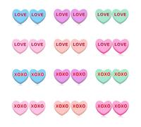 HZEYN 12 Pairs Valentines Day Earrings Candy Conversation Heart Stud Earrings XOXO LOVE BE MINE Heart Earrings Valentine's Day Gifts for Her, One Size, Plastic, No Gemstone