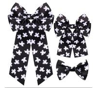 HZEYN 3PCS Halloween Hair Bows for Women Spooky Ghost Hair Bow Clips Halloween Costume Hair Accessories Outfit Decorations Gifts Ghost Set
