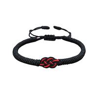 HZGFNBZ Concentric Knot Braided Expandable Bangle Blessed Charm for Creative Gift Suit for Sister Couples Lover Best Black Red Braided Bracelets Rope Wristband for Women Men Boys Kids Adjustable